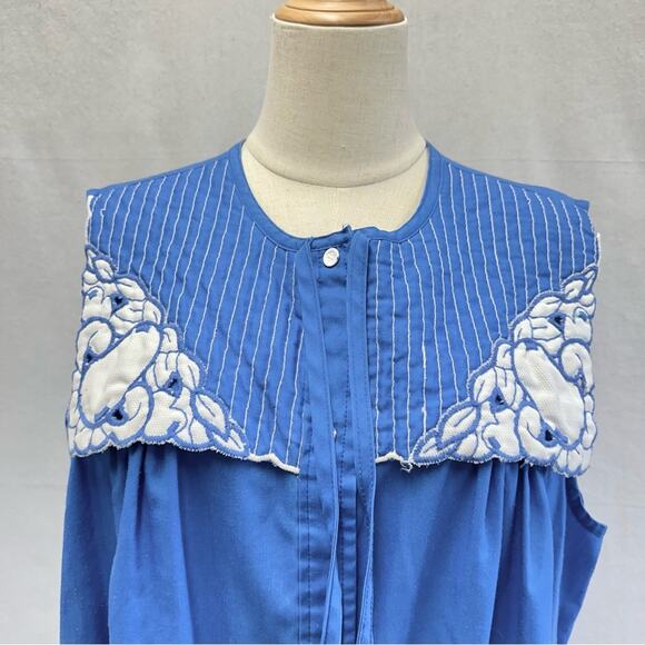 Lara Dee by Charm vintage 70s snap front house dress kaftan size 42-44 - Picture 5 of 16